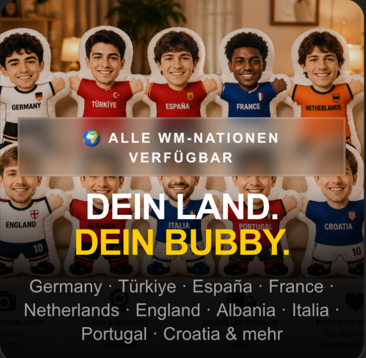 Personalisierter Bubby — Dein Gesicht auf deinem Lieblingstrikot